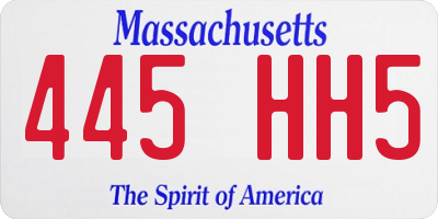 MA license plate 445HH5
