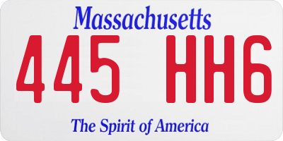 MA license plate 445HH6