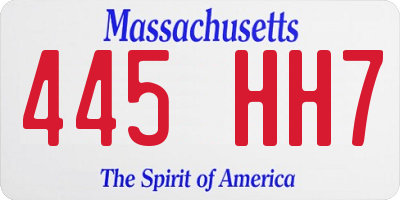 MA license plate 445HH7