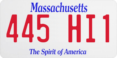 MA license plate 445HI1