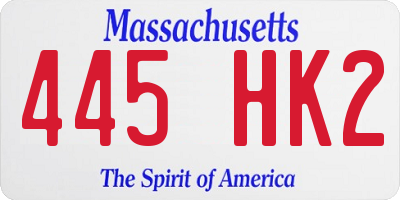 MA license plate 445HK2