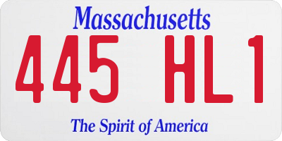 MA license plate 445HL1