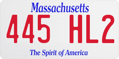 MA license plate 445HL2