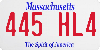 MA license plate 445HL4