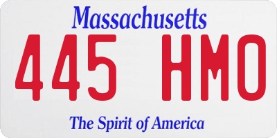 MA license plate 445HM0