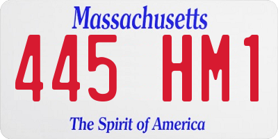 MA license plate 445HM1