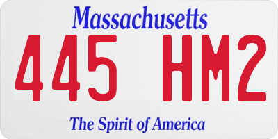 MA license plate 445HM2