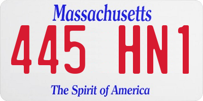MA license plate 445HN1