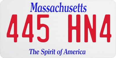 MA license plate 445HN4