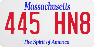 MA license plate 445HN8