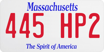 MA license plate 445HP2