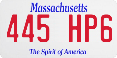 MA license plate 445HP6