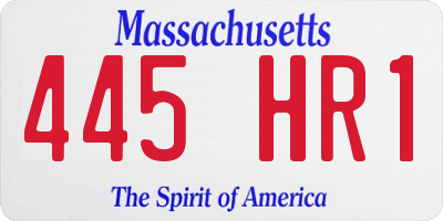 MA license plate 445HR1