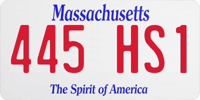 MA license plate 445HS1