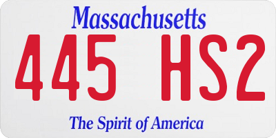MA license plate 445HS2