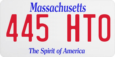 MA license plate 445HT0