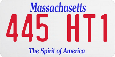 MA license plate 445HT1