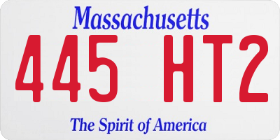 MA license plate 445HT2
