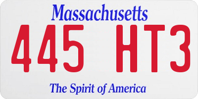MA license plate 445HT3
