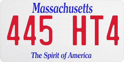 MA license plate 445HT4