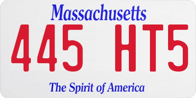 MA license plate 445HT5