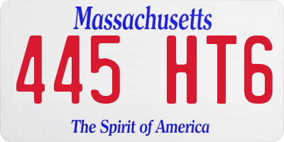 MA license plate 445HT6