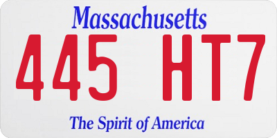 MA license plate 445HT7