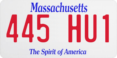 MA license plate 445HU1