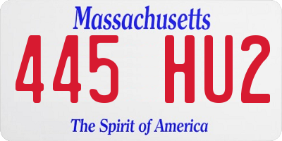 MA license plate 445HU2
