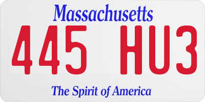 MA license plate 445HU3