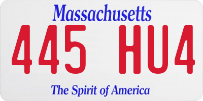 MA license plate 445HU4