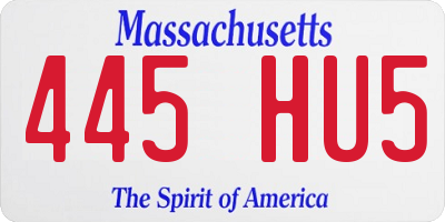 MA license plate 445HU5