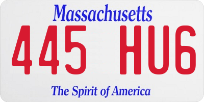 MA license plate 445HU6