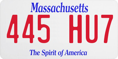 MA license plate 445HU7
