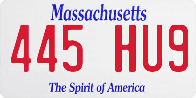 MA license plate 445HU9