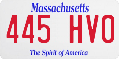 MA license plate 445HV0