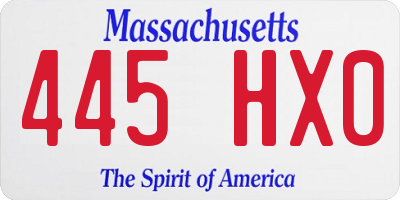 MA license plate 445HX0