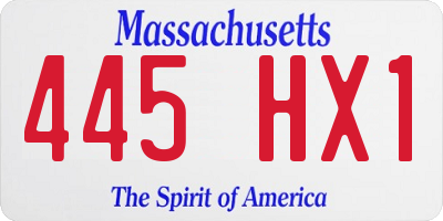 MA license plate 445HX1