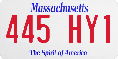 MA license plate 445HY1