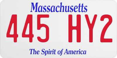 MA license plate 445HY2