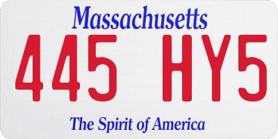 MA license plate 445HY5
