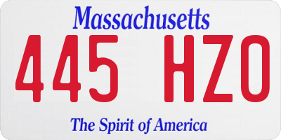 MA license plate 445HZ0