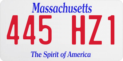 MA license plate 445HZ1