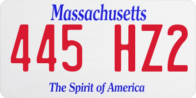 MA license plate 445HZ2
