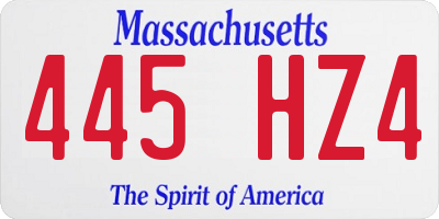 MA license plate 445HZ4