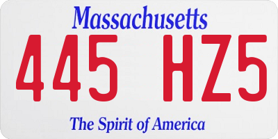 MA license plate 445HZ5