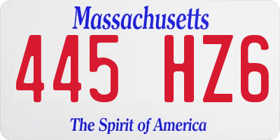 MA license plate 445HZ6