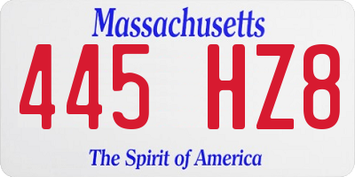 MA license plate 445HZ8