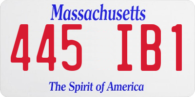 MA license plate 445IB1
