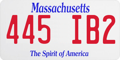 MA license plate 445IB2
